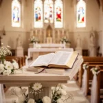 Catholic church prepared for wedding Scripture readings