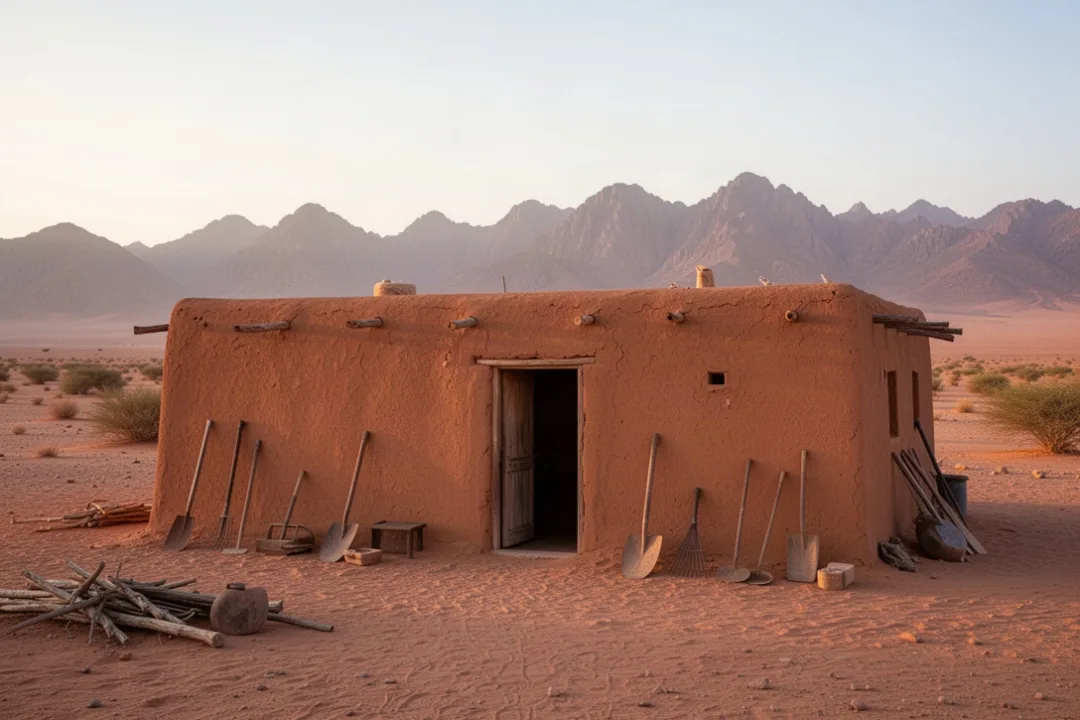 Desert hermitage near Tamanrasset representing Charles Foucauld’s hidden life