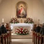 Parish church prepared for the Feast of the Sacred Heart