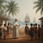 Francis Xavier speaking with a coastal community in historic Goa