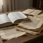 Gnosticism in the Bible: What Scripture Really Says Open Bible and ancient manuscripts representing early Christian teaching debates