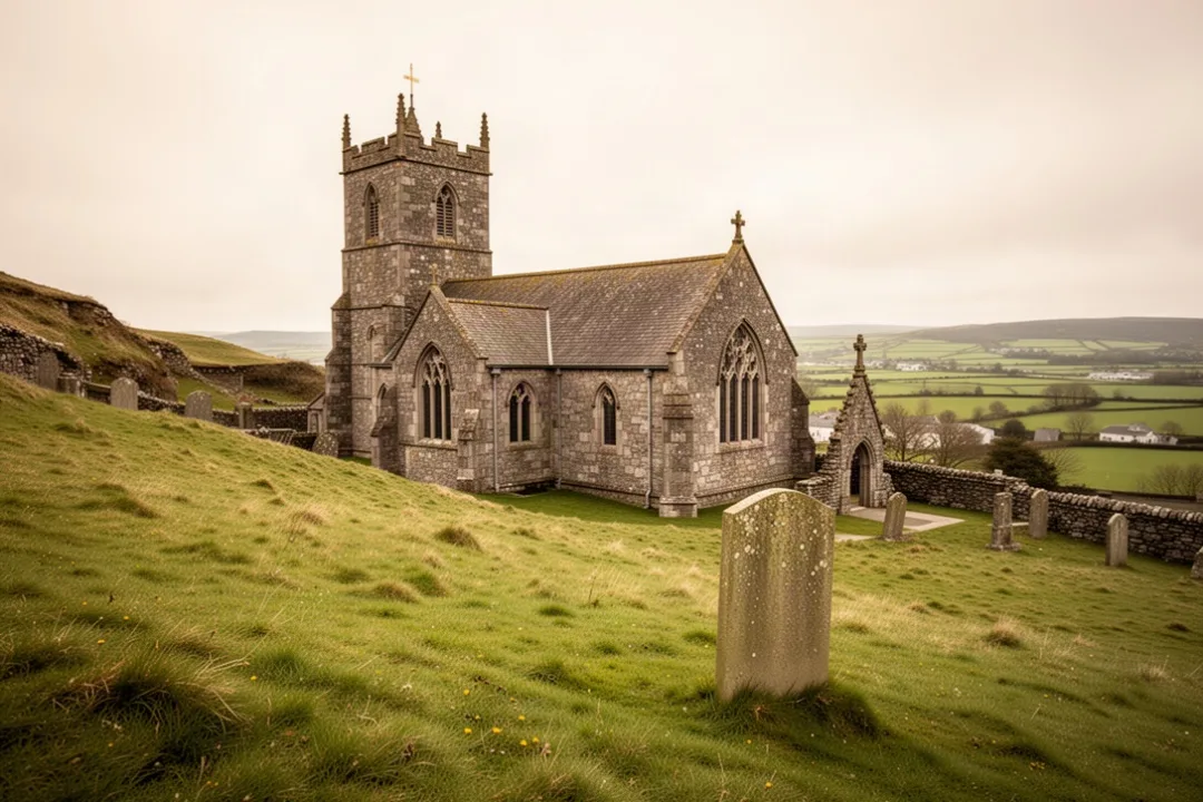 Traditional St. Patrick burial site at Downpatrick in Northern Ireland