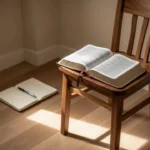 Ignatian prayer: A practical guide for daily reflection Quiet home prayer space with Bible and journal for Ignatian reflection