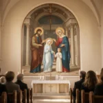 Joachim and Anne presenting young Mary at the Temple