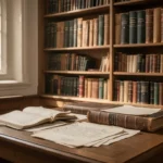 Historic Birmingham Oratory library with Newman’s theological books