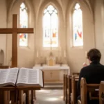 Lord Jesus: meaning, identity, and how to follow him Person praying near an open Gospel and wooden cross