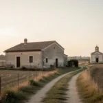 Rural Italian farmhouse and chapel representing Maria Goretti’s early life