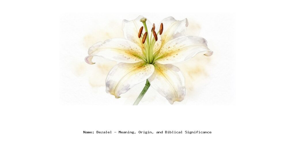 Name: Bezalel - Meaning, Origin, and Biblical Significance