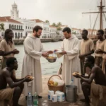 Peter Claver: life, work, and lasting legacy Peter Claver serving newly arrived Africans at Cartagena harbor