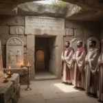 Fourth-century Roman Christians visiting a martyr cemetery