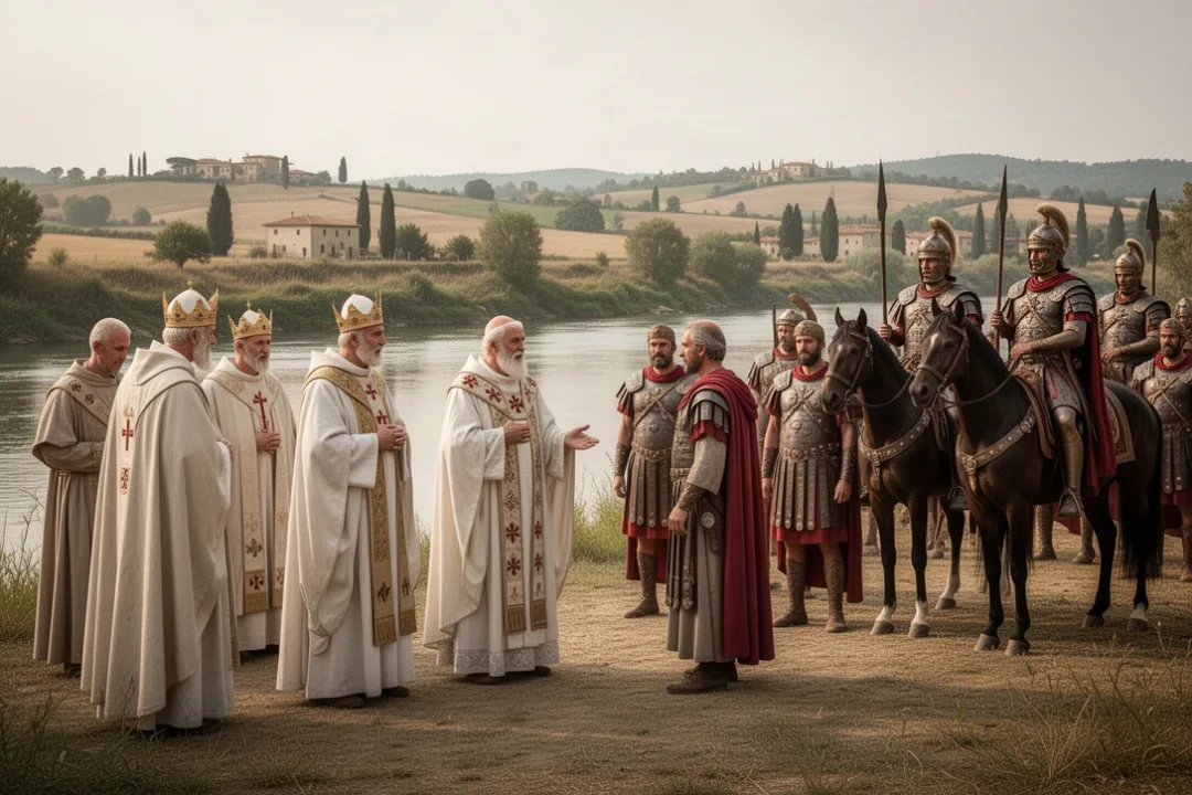 Pope Leo I meeting Attila’s delegation in northern Italy