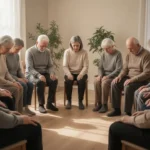 Diverse community praying together for peace and healing