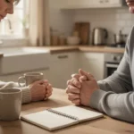 Friends praying together for strength during a difficult season