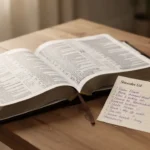 Open Bible and reference card representing careful checking of Psalm citations