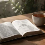 Psalm of joy: verses and prayers for gladness Open Bible and warm morning setting for reading a psalm of joy