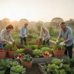 Community garden harvest illustrating Psalm 67’s theme of blessing