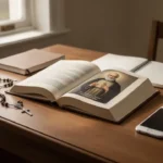 Recent saints: Catholic examples for modern life Catholic reader studying a biography of a recent saint