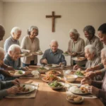 Community worshipers sharing food and caring for vulnerable neighbors