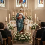 Saint Anne: Mary’s mother and a beloved patron saint Saint Anne teaching young Mary in a warmly lit church