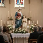 Saint Anne: Mary’s mother and a beloved patron saint Saint Anne teaching young Mary in a warmly lit church