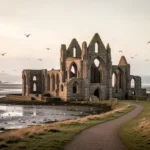 Lindisfarne Priory and coastal landscape associated with Saint Cuthbert