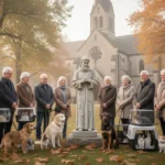 Saint Francis of Assisi, patron saint of animals and ecology Families gather with pets for a Saint Francis animal blessing