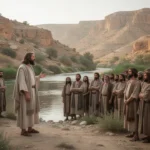 Saint John the Baptist preaching beside the Jordan River