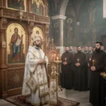 Saint Josaphat: life, martyrdom, and legacy Byzantine Catholic bishop praying with monks and parishioners