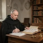 Saint Peter Canisius: life, work, and lasting influence Jesuit scholar preparing catechism materials in a sixteenth-century study