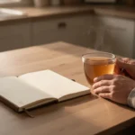 Serenity Prayer: āGod, grant me the serenityā Quiet morning prayer scene with journal, tea, and peaceful natural light