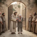 Son of David in the Bible: Meaning and significance Jesus healing a blind man while people gather near Jerusalem