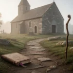 Swedish pilgrimage scene representing St Bridget of Sweden