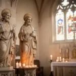 St Cosmas and Damian: Saints, symbols, and feast days Church altar honoring Cosmas and Damian with medical symbols