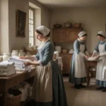 St. Louise organizing charitable care with caregivers in a French home