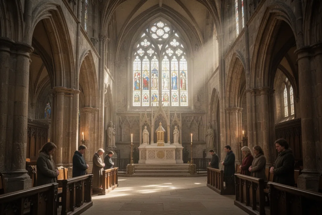 Medieval cathedral interior honoring St. William of York