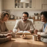 The Great Commission: Meaning, Verses, and Practice Diverse Christians studying the Bible together around a kitchen table