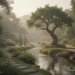 The story of Adam and Eve: meaning and lessons Ancient garden scene representing Adam and Eve before the fall