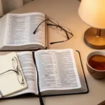 What Bible version is the easiest to understand? Open Bible and notebook in a warm home reading area