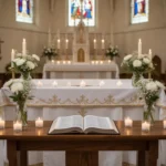 When is All Saints Day? Date, meaning, and traditions Candlelit church sanctuary prepared for an All Saints Day service