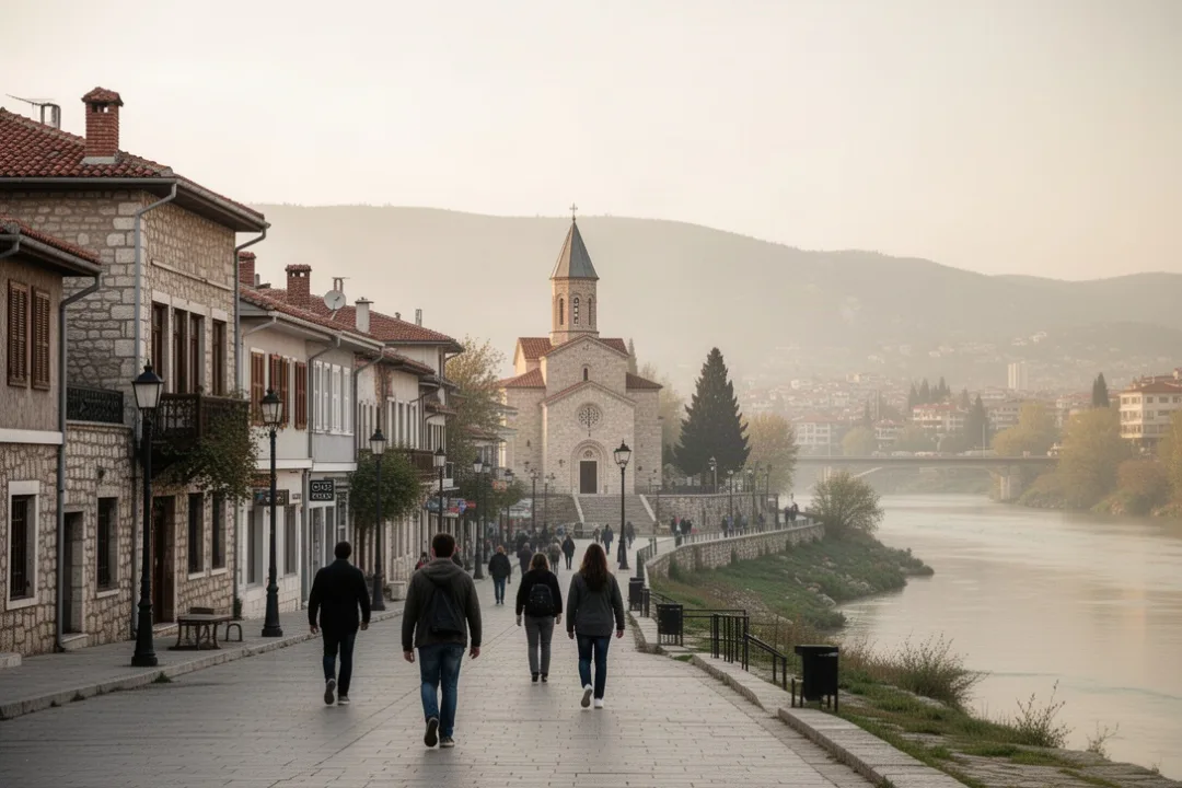 Historic Skopje landscape, Mother Teresa’s birthplace in North Macedonia