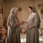 Who was John the Baptist’s mother? Elizabeth welcoming Mary in a first-century Judean home