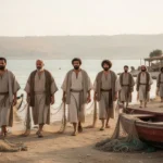 Who were the twelve apostles? Jesus and the apostles walking beside the Sea of Galilee