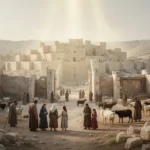 Ancient Jerusalem expanding beyond walls under a warm protective glow